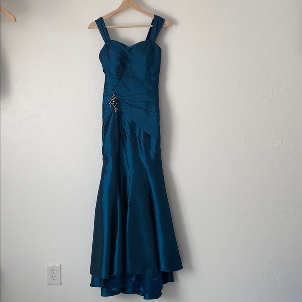 Long metallic mermaid style dress